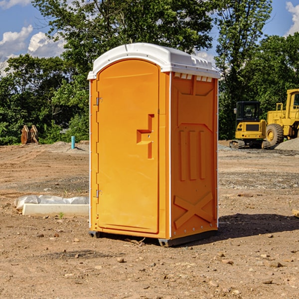 how often are the portable restrooms cleaned and serviced during a rental period in Brickeys AR